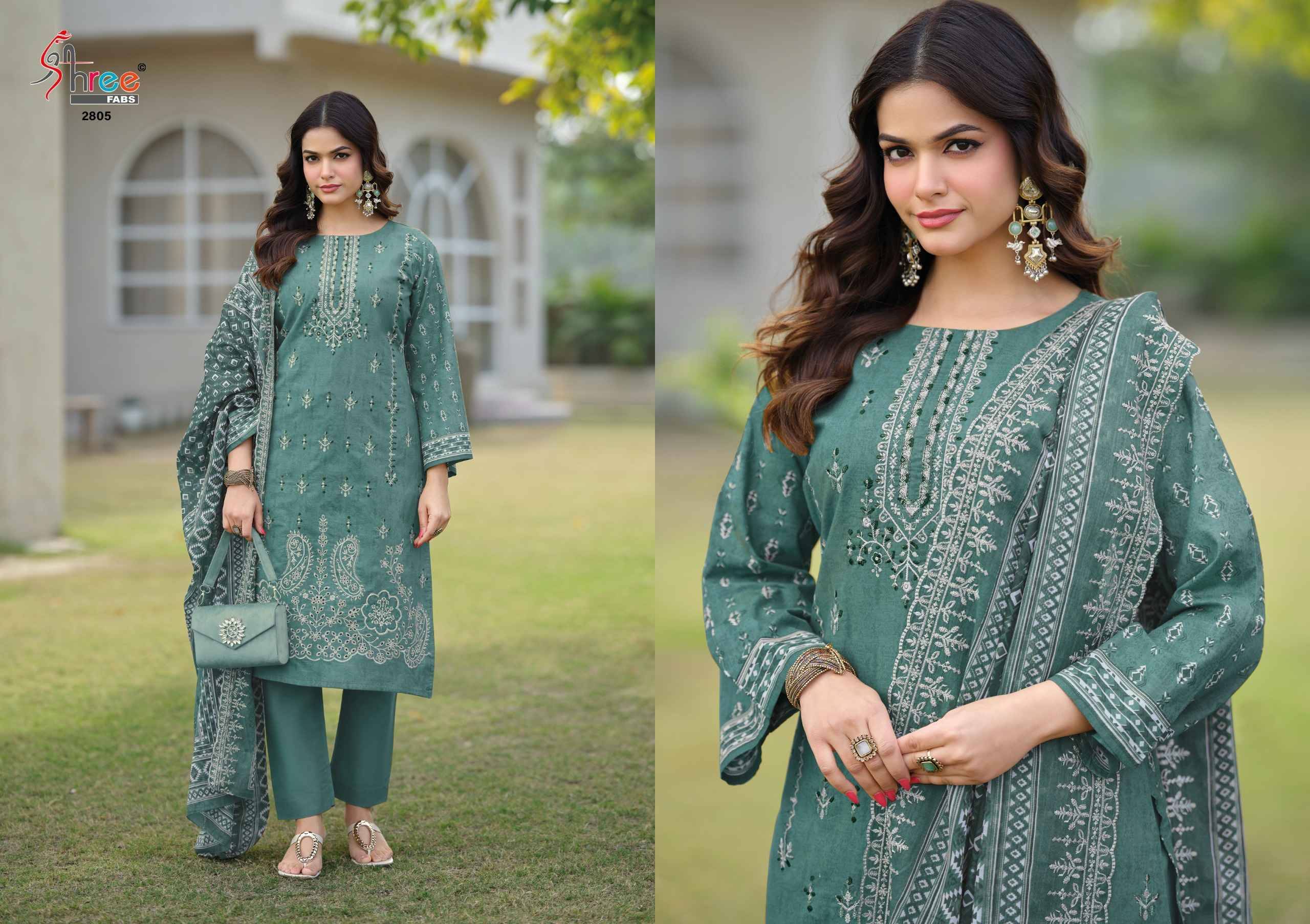 BIN SAEED LAWN COLLECTION VOL-28 By Shree Fab 2801 to 2806 Series Pakistani Stylish Beautiful Colourful Printed & Embroidered Party Wear & Occasional Wear Pure cotton Dresses At Wholesale Price